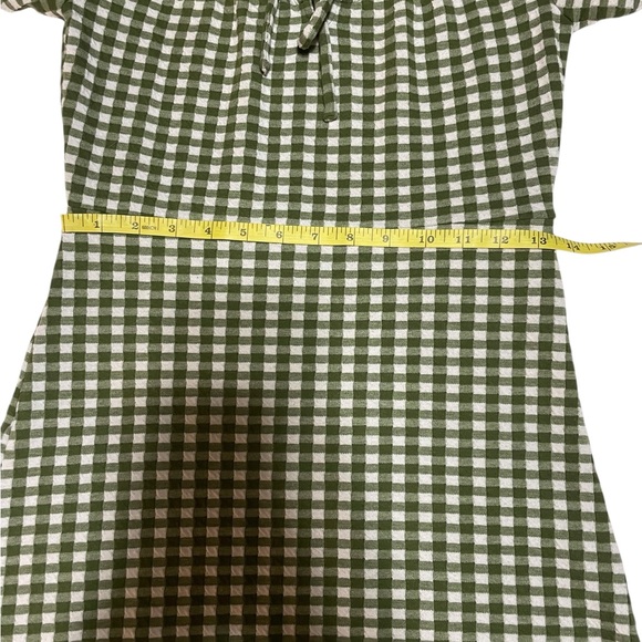 Madewell Jacquard Puff Sleeve Mini Dress‎ Green Gingham Check XS Cottagecore - Picture 10 of 11